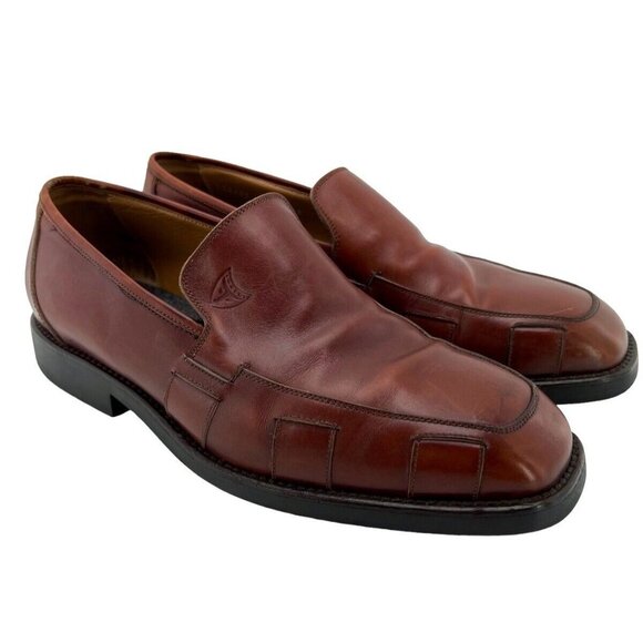 Michael Toschi Mens 11 M Loafer Slip On Brown Kidskin Italy - Picture 2 of 9